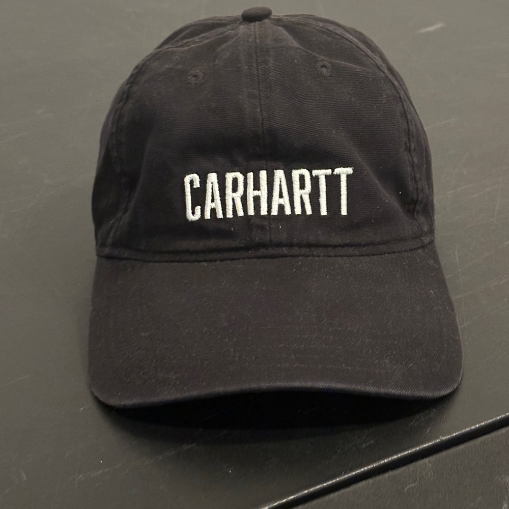 Carhartt Black Canvas Cap FastDry Comfort Block Letters - Picture 1 of 5